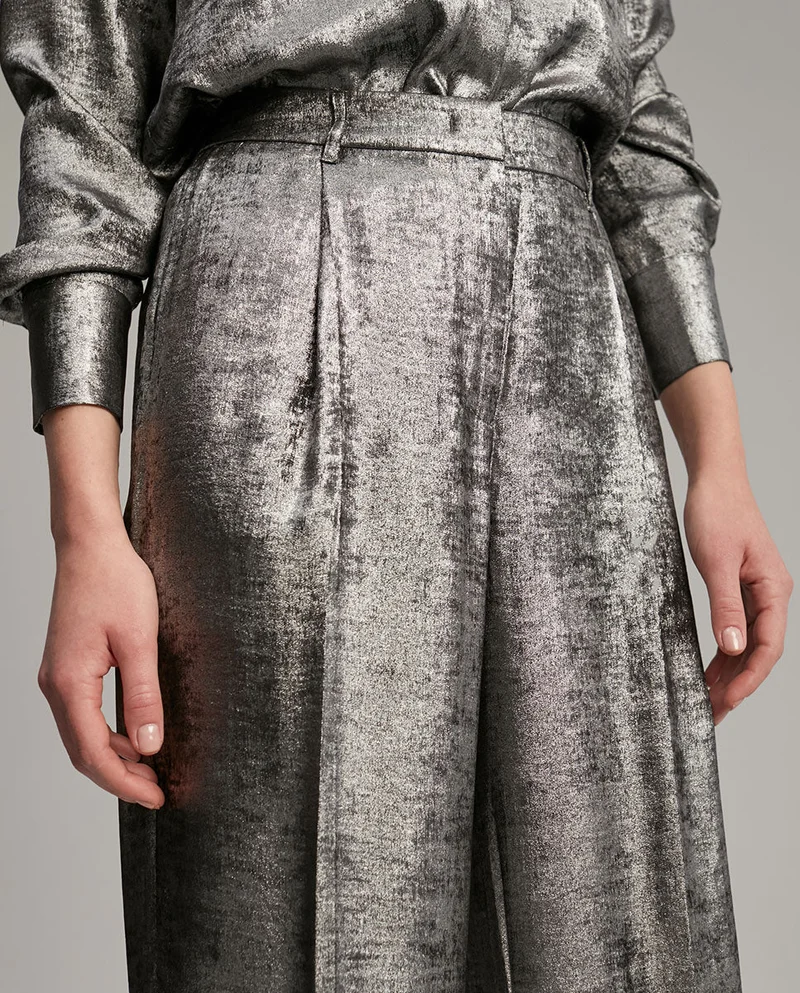 Lola Casademunt Laminated straight-leg trousers
